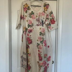Magnolia Pearl Cream Floral Long Sleeve Dress